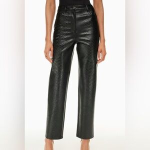 Aritzia Melina Leather Pants Snakeskin Print